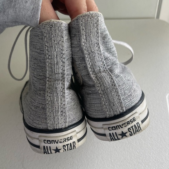 Converse high top silver gray tweed knit sneakers - Picture 5 of 12